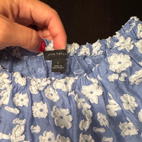 Ann Taylor Blue and White Floral Top - Picture 2 of 4